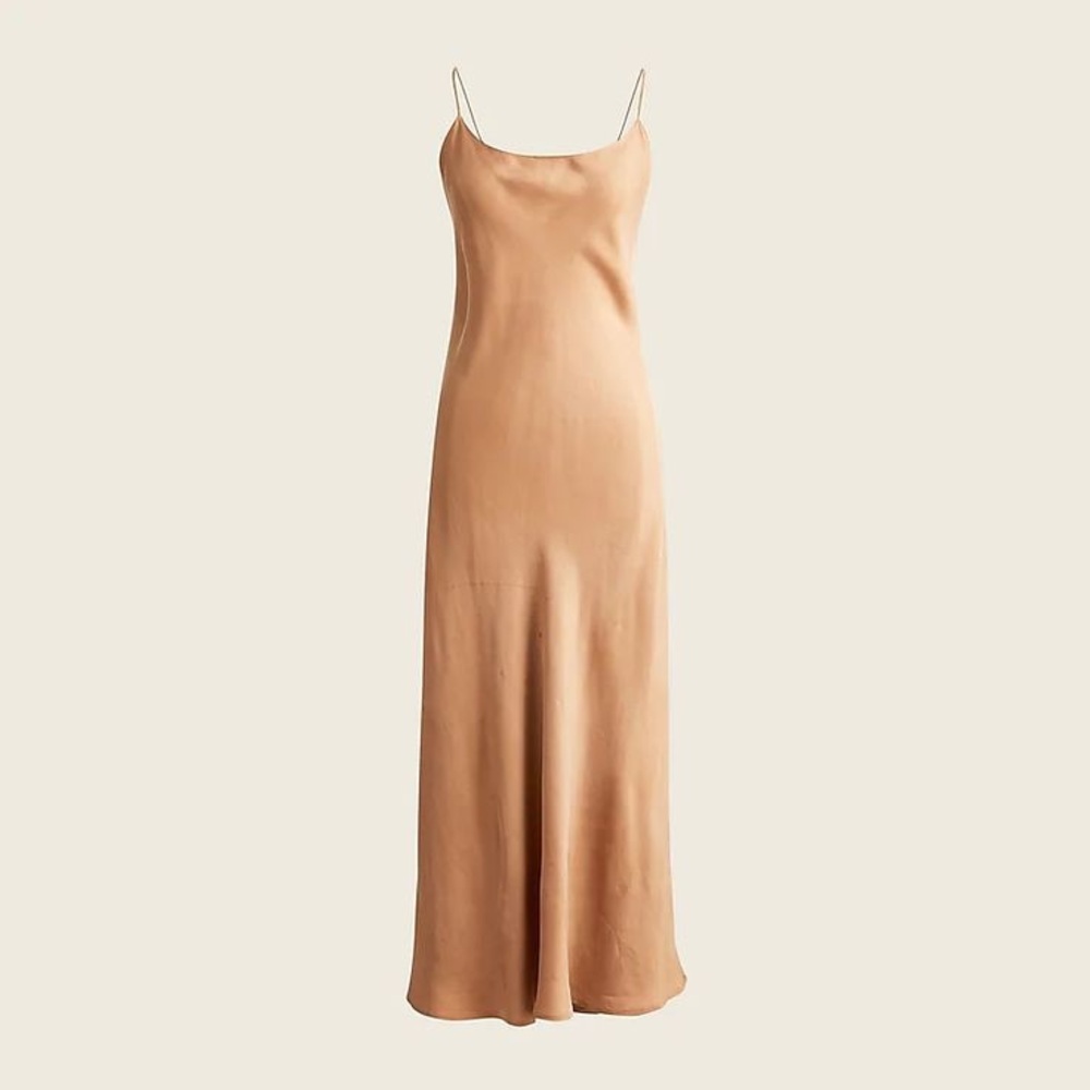 J. Crew Gyneth cupro-blend slip dress in brown size 6